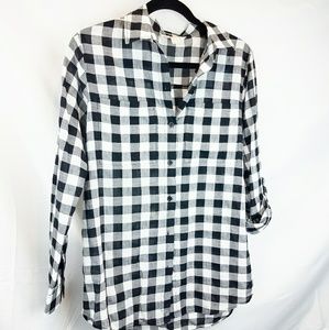 Michael Kors Black and White Checked Shirt